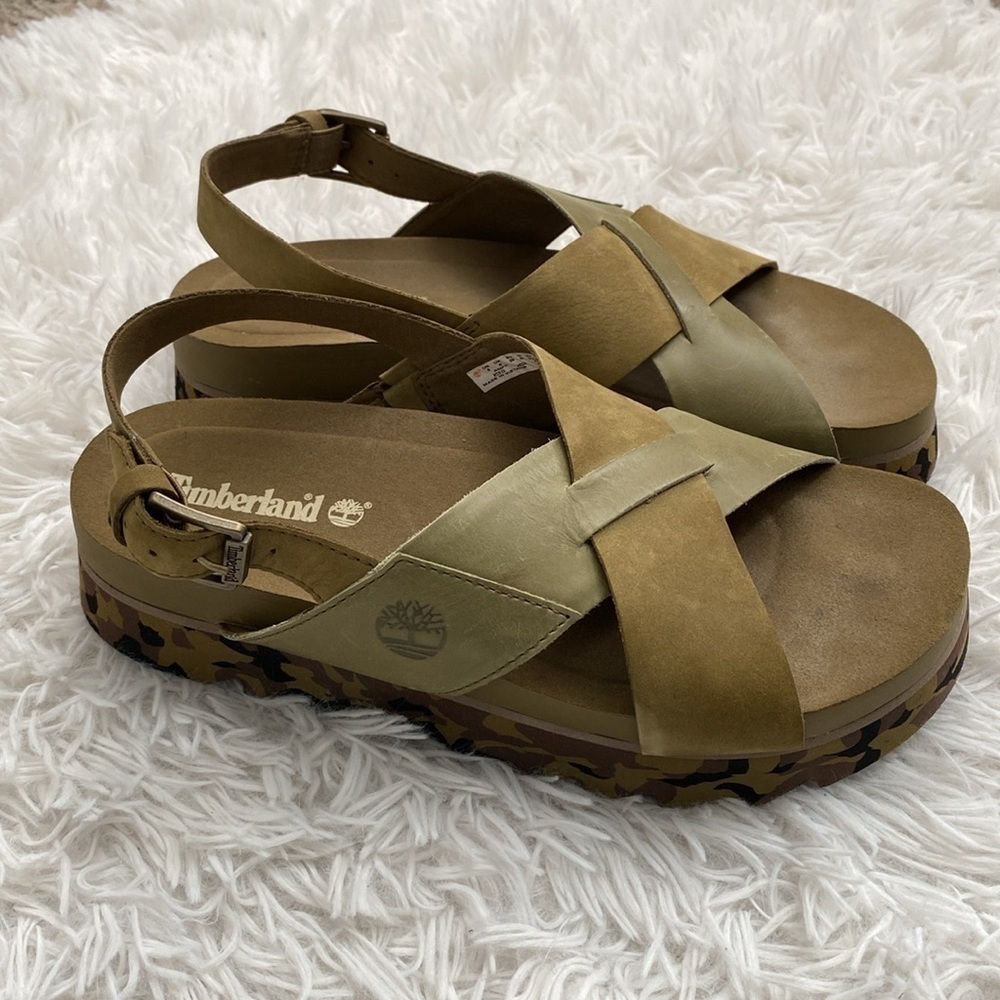 NWT Timberland olive green nubuck sandals - Picture 3 of 8
